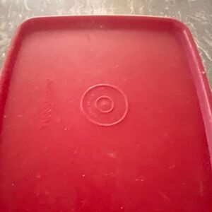 Vintage Tupperware Box with Red Lid Container